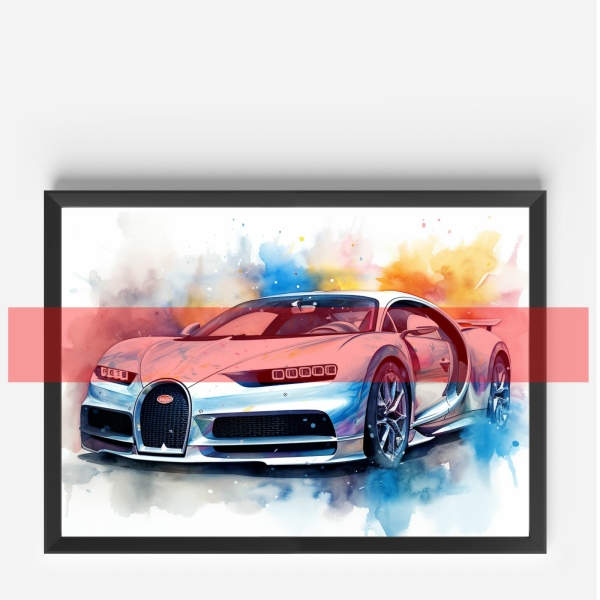 Poster Bugatti Ciron abstrakt Modell 1